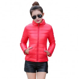 2017 women winter basic jacket ultra light candy color spring coat female short cotton outerwear jaqueta feminina