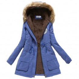2018 women winter thicken warm coat female autumn hooded cotton fur plus size basic jacket outerwear slim long ladies chaqueta